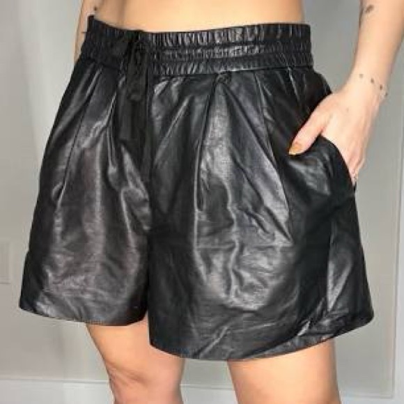 3.1 Phillip Lim Lambskin Leather Shorts - Picture 1 of 5